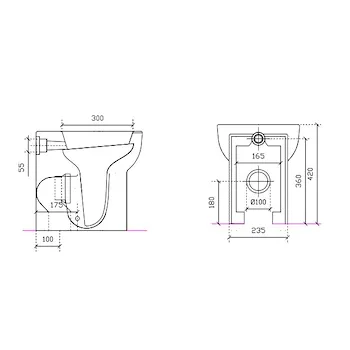 M2 wc 45 scarico universale 35x42 a pavimento bianco codice prod: 5211U product photo Foto2 L2