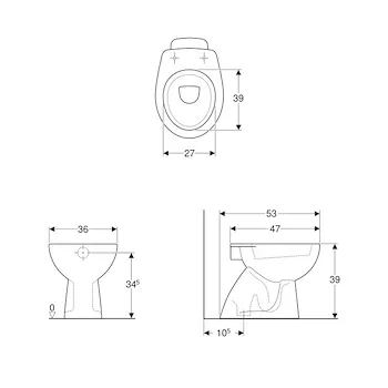 Colibr&igrave; wc a terra scarico a pavimento bianco lucido codice prod: 500.875.00.1 product photo Foto1 L2