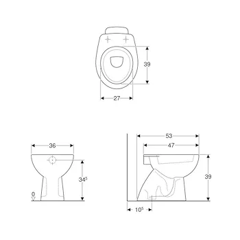 Colibr&igrave; wc a terra scarico a pavimento bianco lucido codice prod: 500.856.00.1 product photo Foto1 L2