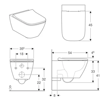 Smyle wc sospeso Rimfree&reg;  con sedile bianco lucido codice prod: 500.683.01.1 product photo Foto1 L2