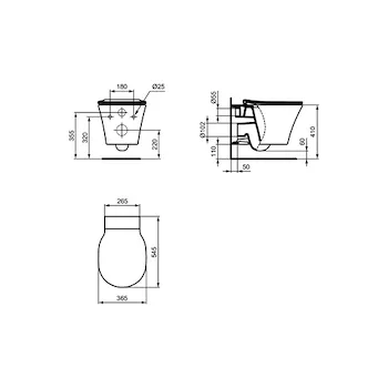 Connect air wc aquablade® sedile slim ralentato sospeso bianco codice prod: E008701 product photo Foto1 L2