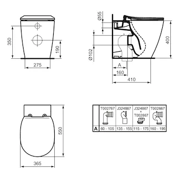 Connect wc a terra AquaBlade&reg; con sedile bianco lucido codice prod: E052501 product photo Foto4 L2