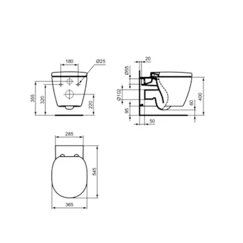 Connect wc sospeso aquablade bianco lucido sospeso codice prod: E047901 product photo Foto4 L2