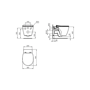 Connect wc sospeso aquablade® sedile slim bianco codice prod: E048301 product photo Foto1 L2