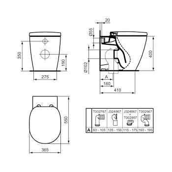 Connect wc universale AquaBlade filoparete (nuovo logo) codice prod: E052401 product photo Foto2 L2