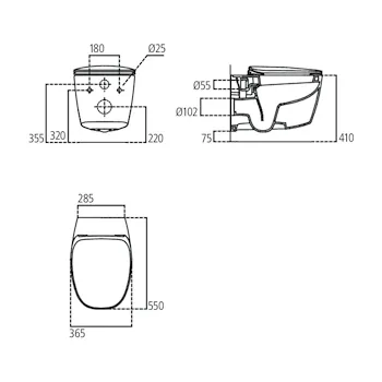 Dea wc sospeso AquaBlade&reg; bianco lucido con sedile slim rallentato codice prod: T348801 product photo Foto1 L2