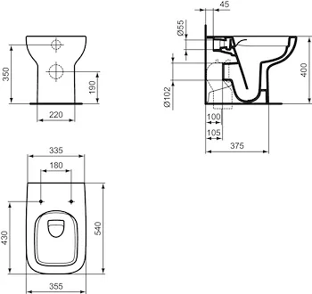 I.Life A wc a terra Rimless &reg; bianco lucido codice prod: T452501 product photo Foto4 L2