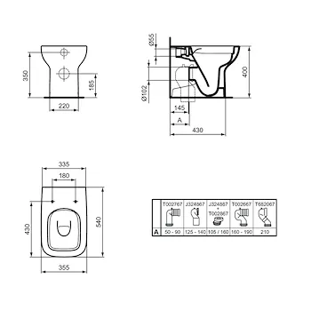 I.Life A wc a terra Rimless &reg; universale bianco lucido codice prod: T463101 product photo Foto4 L2