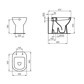 I.Life A wc a terra scarico a pavimento bianco lucido codice prod: T467201 product photo Foto4 L2
