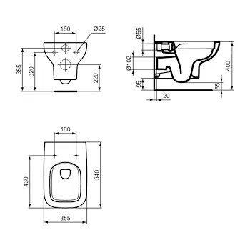 I.Life A wc sospeso Rimless &reg; bianco lucido codice prod: T452301 product photo Foto4 L2