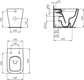 I.Life wc a terra Rimless&reg; bianco lucido codice prod: T461601 product photo Foto4 L2