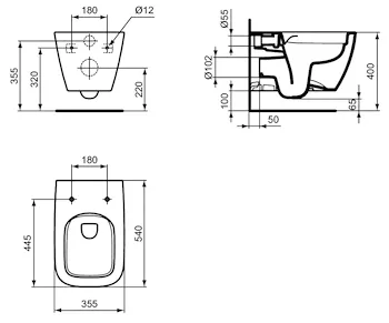I.Life wc sospeso Rimless &reg; bianco lucido con fissaggi nascosti codice prod: T461401 product photo Foto3 L2