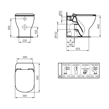 Tesi Wc pavimento tecnologia Aquablade con sedile slim rallentato incluso codice prod: T465101 product photo Foto6 L2