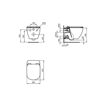 Tesi wc sospeso aquablade® slim sedile rallentato bianco codice prod: T354601 product photo Foto1 L2