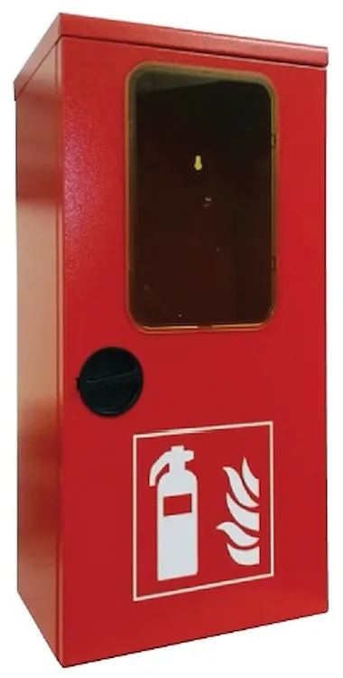 Cassetta porta estintore in lamiera verniciata rossa con obl&ograve; in blindo light per st14912 codice prod: DSV14915 product photo