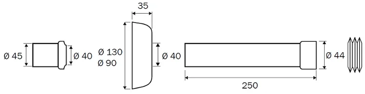 Cannotto di allacc.telescopico l.250 codice prod: DSV12665 product photo