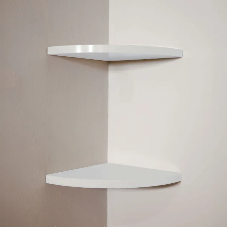 Easy shelf 2 mensole angolari a scomparsa in marmoresina silk light lucido cm 22,9 complete di kit d codice prod: SKLAS2LU18 product photo