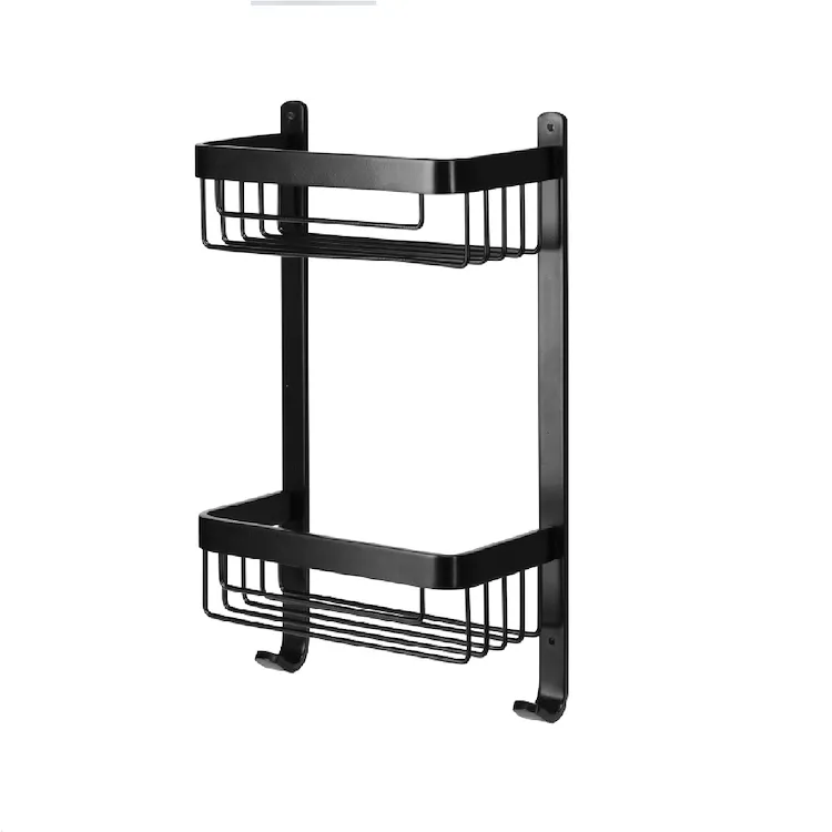 Attractive griglia doccia porta oggetti frontale 2 ripiani nero opaco codice prod: A111006NF product photo