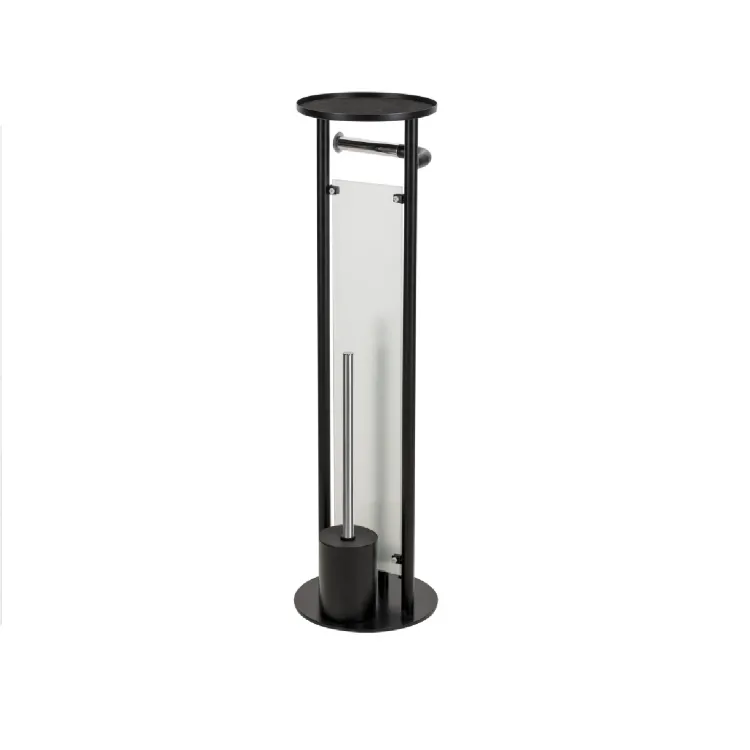 Clever piantana con 2 porta rotoli e porta scopino nero codice prod: A113002NR product photo