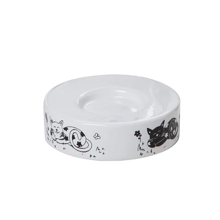 Fibi portasapone ceramica bianco decorato codice prod: QC7110 product photo