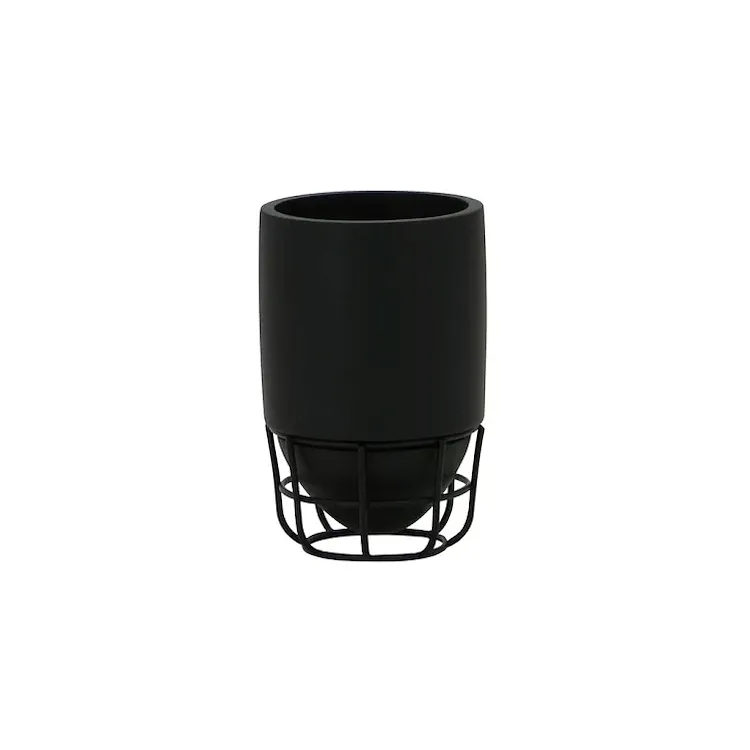 Grid bicchiere da appoggio in poliresina e ferro nero codice prod: QG1100NE product photo