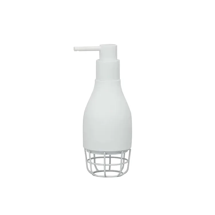 Grid dispenser sapone da appoggio in poliresina e ferro bianco codice prod: QG1120WW product photo
