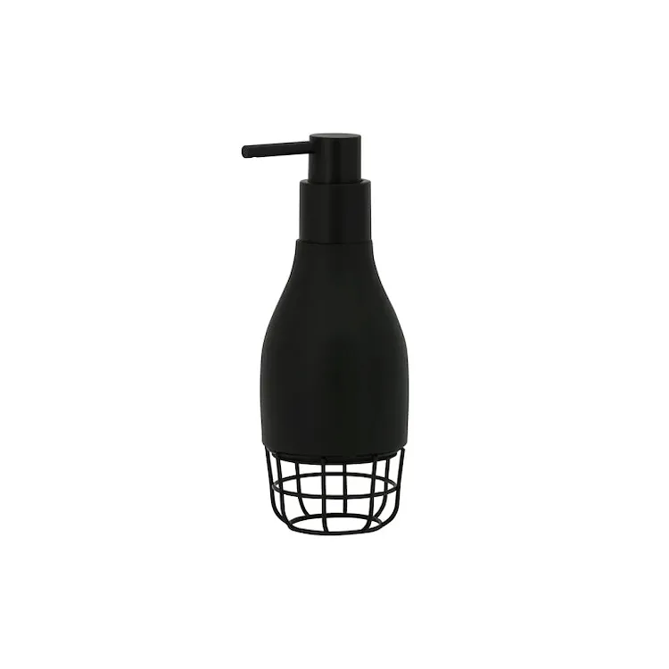 Grid dispenser sapone da appoggio in poliresina e ferro nero codice prod: QG1120NE product photo