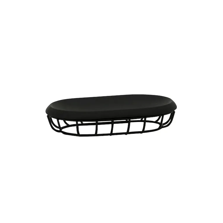 Grid porta sapone da appoggio in poliresina e ferro nero codice prod: QG1110NE product photo