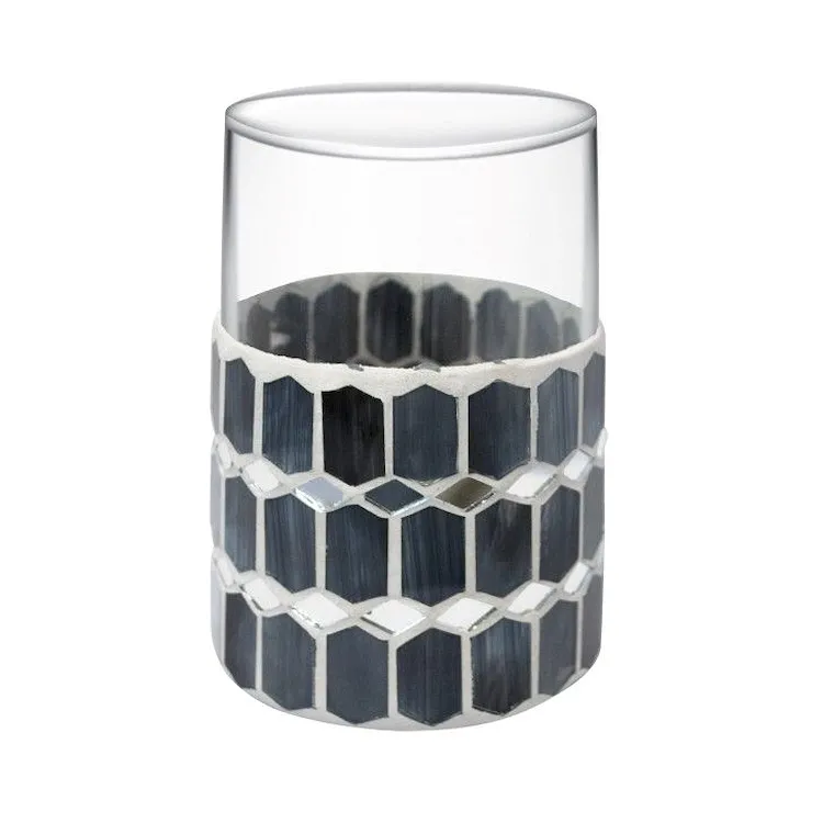 Melody bicchiere vetro mosaico grigio codice prod: QF8100GR product photo
