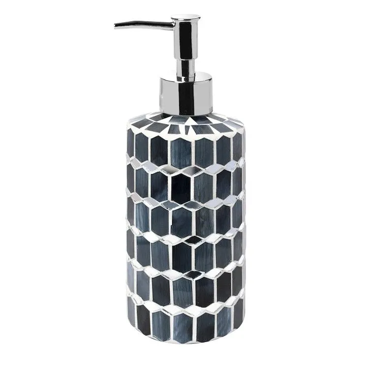 Melody dispenser sapone da appoggio in vetro mosaico grigio codice prod: QF8120GR product photo