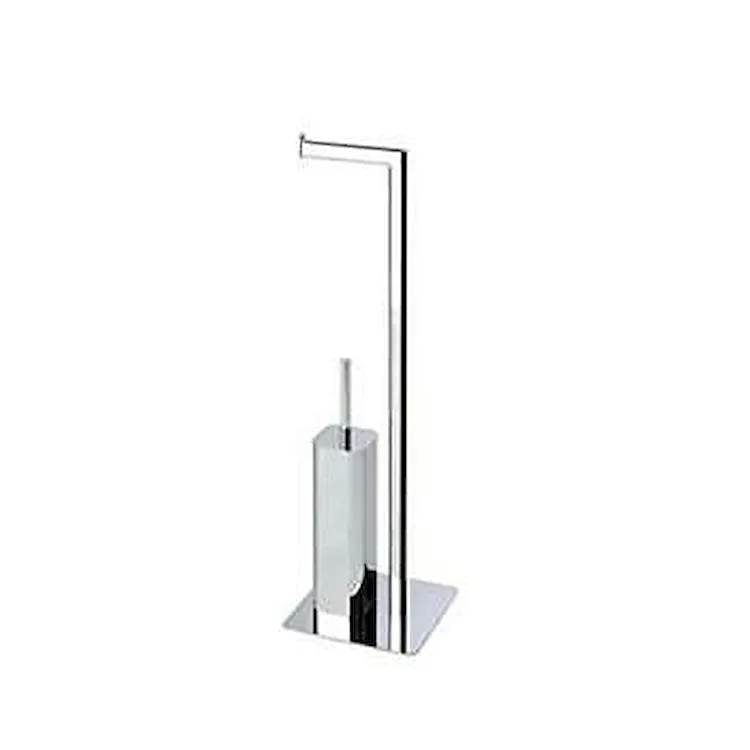 Piantana con porta salviette e porta scopino cromato codice prod: QV086DCR product photo