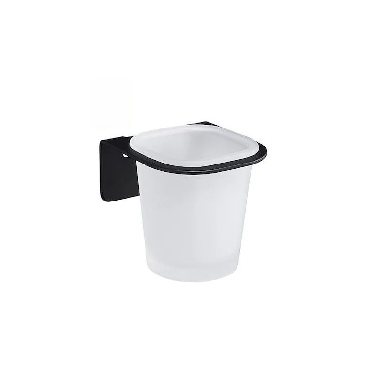 Skyline porta bicchiere da appoggio in vetro satinato finitura nera codice prod: A202100NE product photo