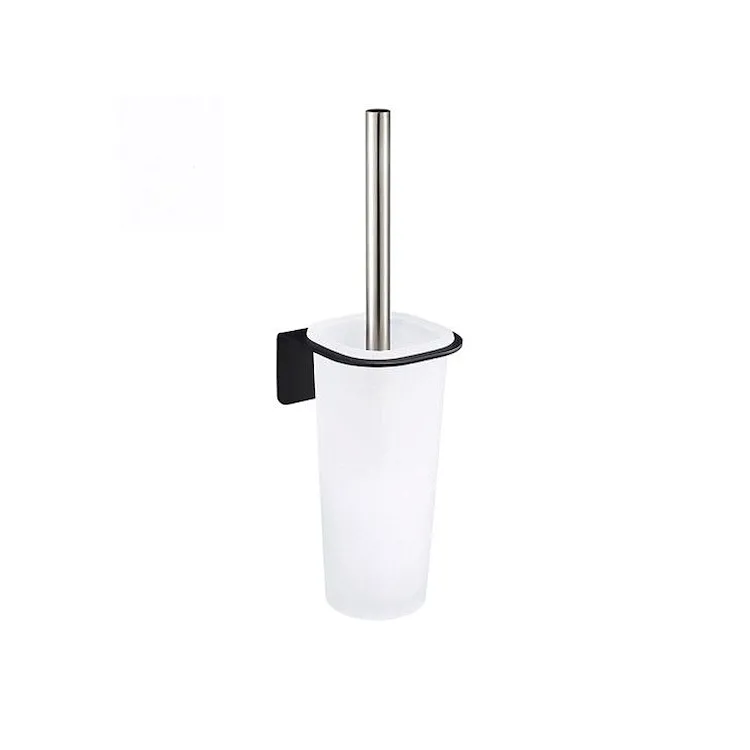 Skyline porta scopino a parete in vetro satinato base nera codice prod: A202140NE product photo