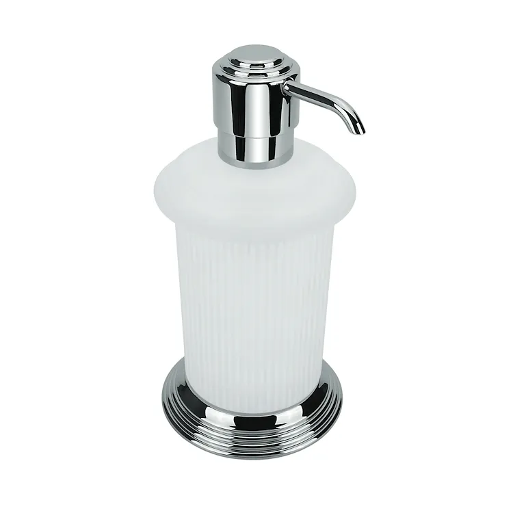 Hermitage porta porta sapone da appoggio vetro acidato naturale/ottone antico codice prod: B93360OA-VAN product photo