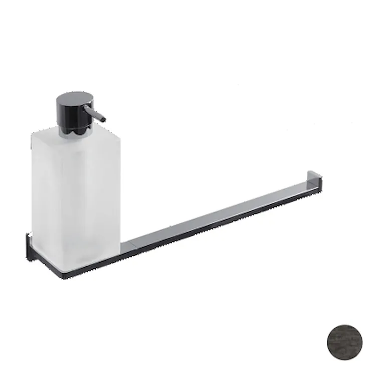 Look dosatore sapone porta salviette 32 cm vetro acidato naturale grafite opaco codice prod: B16740GM-VAN product photo