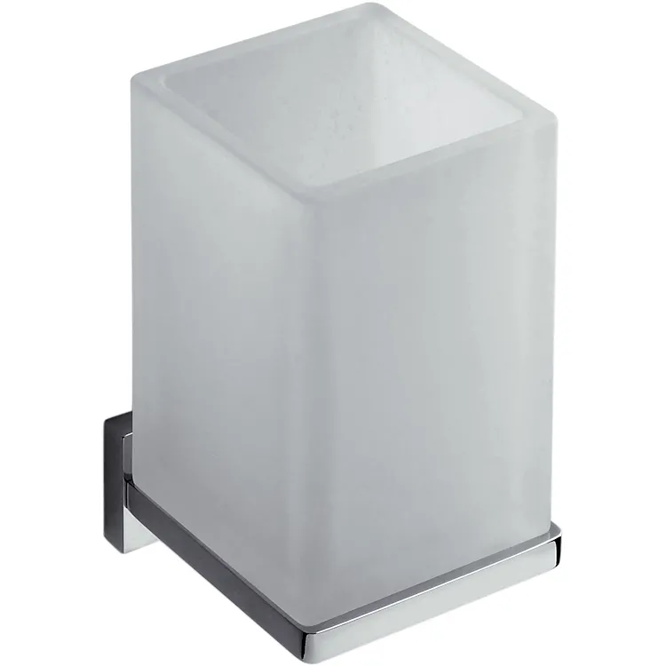 Look porta bicchiere a parete vetro acidato naturale bianco opaco codice prod: B16020BM-VAN product photo