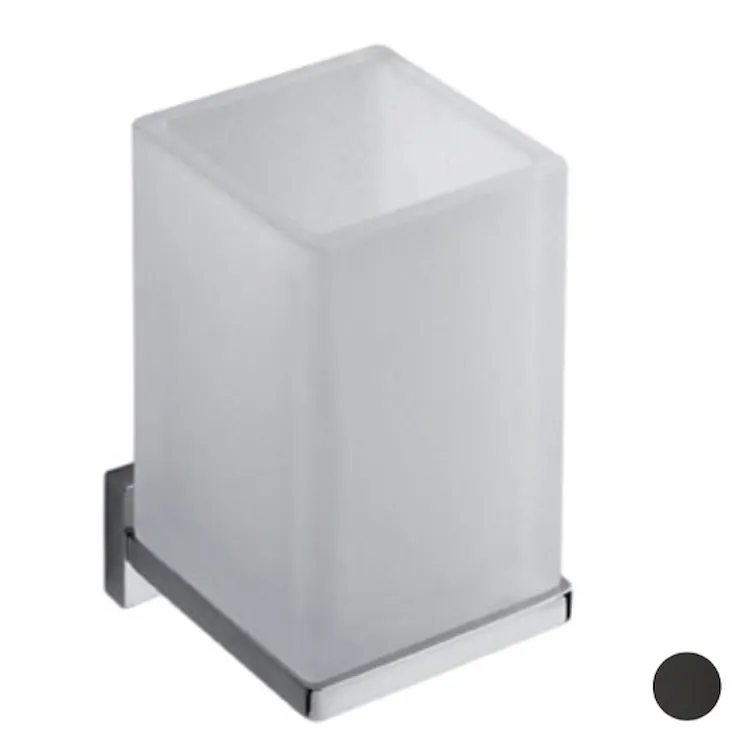Look porta bicchiere a parete vetro acidato naturale grafite codice prod: B16020GL-VAN product photo