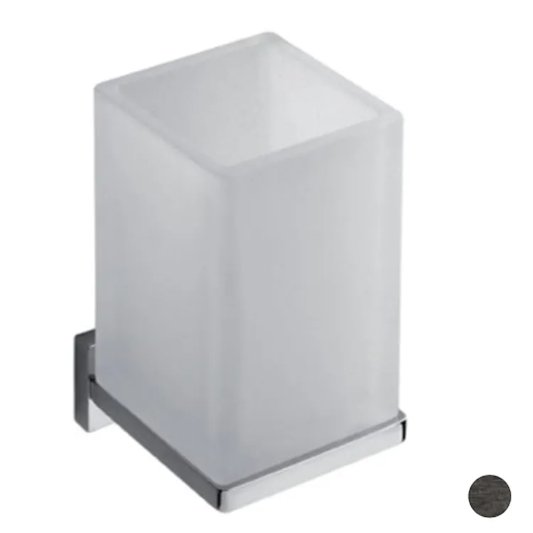 Look porta bicchiere a parete vetro acidato naturale grafite opaco codice prod: B16020GM-VAN product photo