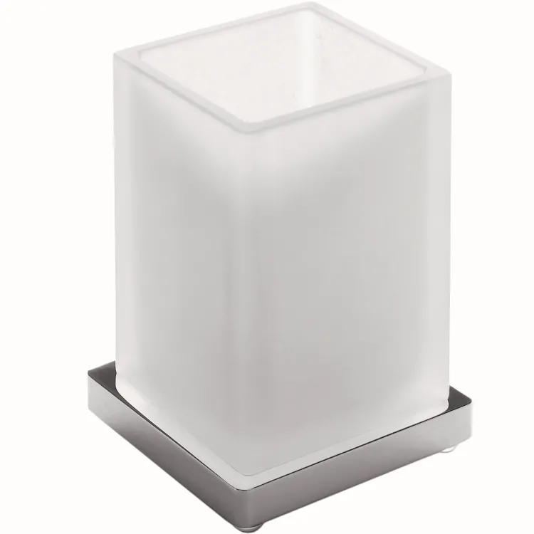 Look porta bicchiere da appoggio vetro satinato cromato codice prod: B16410CR-VAN product photo