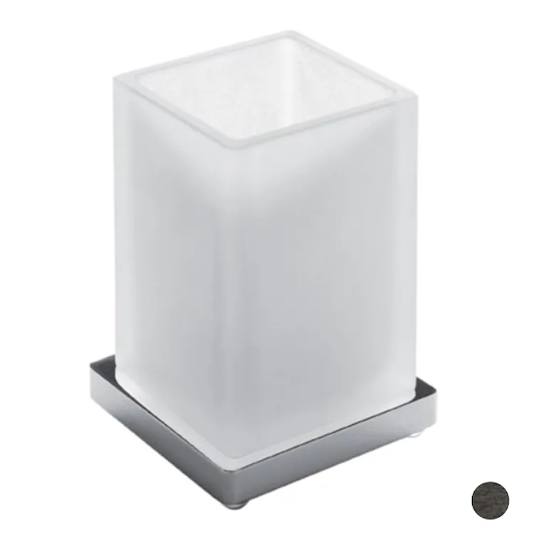 Look porta bicchiere da appoggio vetro satinato grafite opaco codice prod: B16410GM-VAN product photo