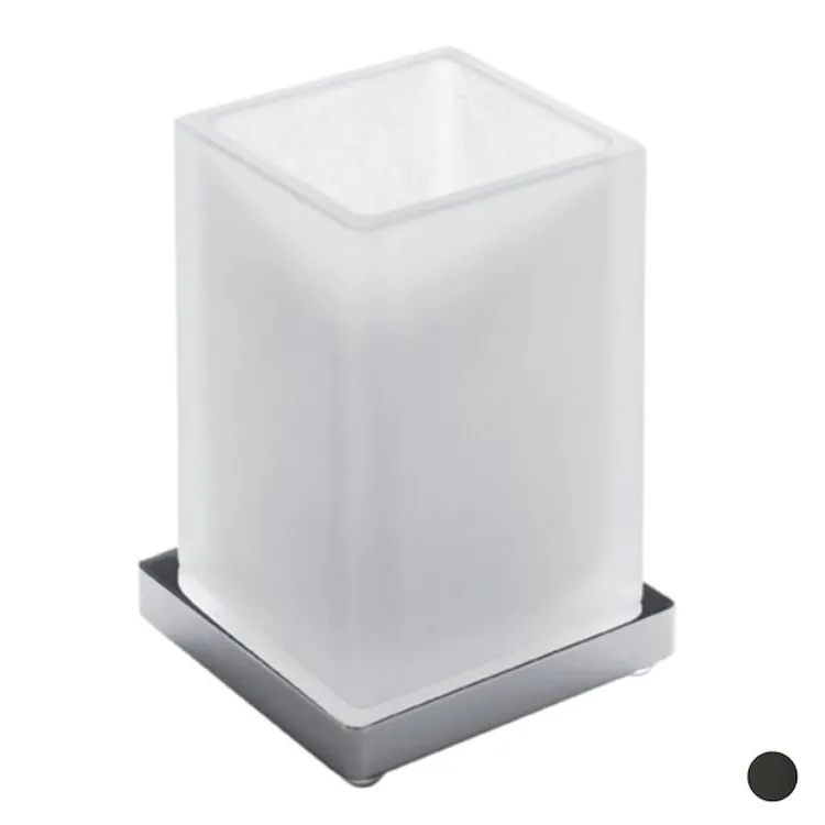 Look porta bicchiere da ppoggio vetro satinato grafite codice prod: B16410GL-VAN product photo