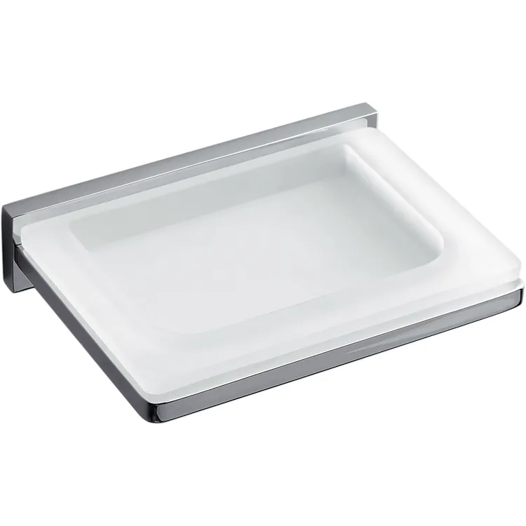 Look porta sapone a parete vetro acidato cromato codice prod: B16010BM-VAN product photo