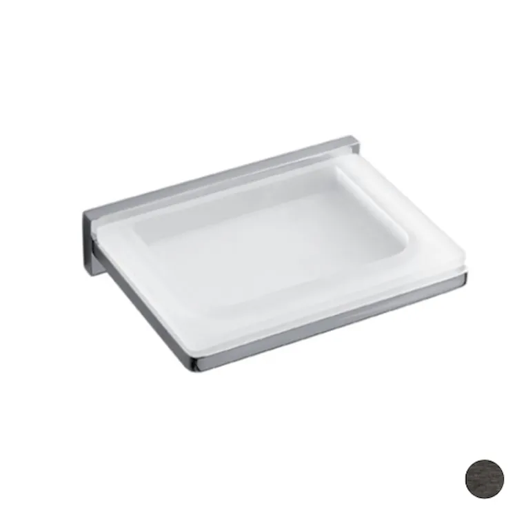Look porta sapone a parete vetro acidato naturale grafite opaco codice prod: B16010GM-VAN product photo