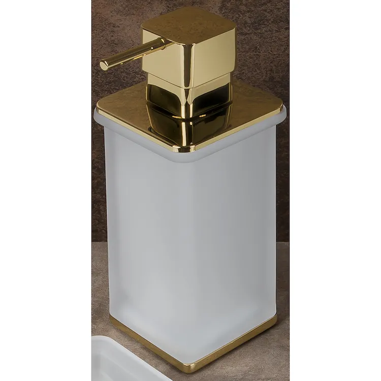 Lulu' dispenser sapone da appoggio vetro satinato oro codice prod: B93220HPS-VAN product photo