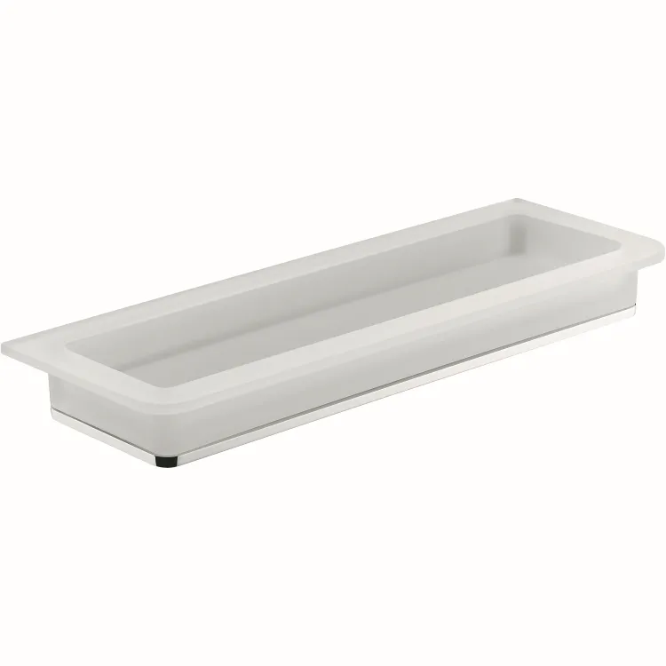 Lulu' porta sapone da appoggio vetro satinato cromato codice prod: B62420CR-VAN product photo