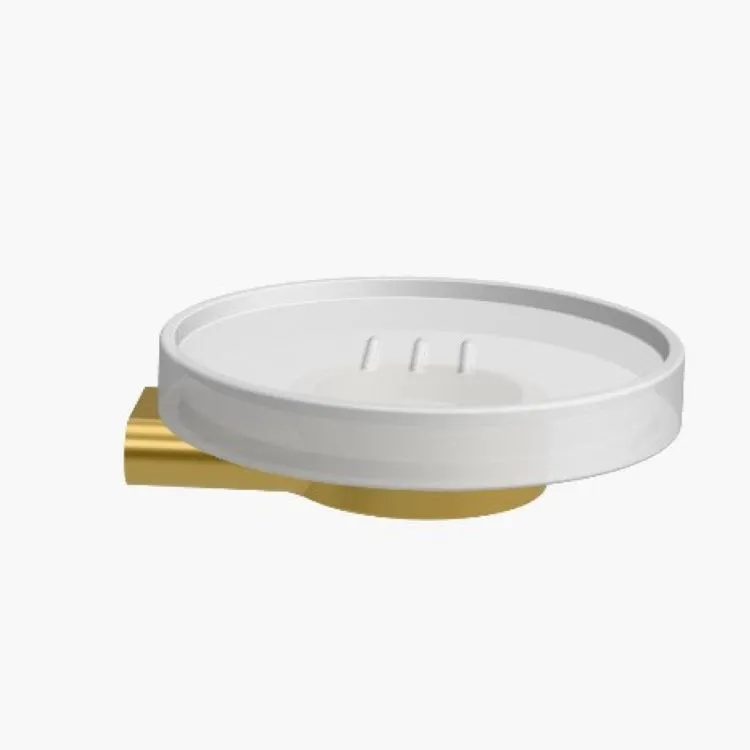 Mini porta sapone a parete vetro acidato oro opaco codice prod: B40010OM-VAN product photo