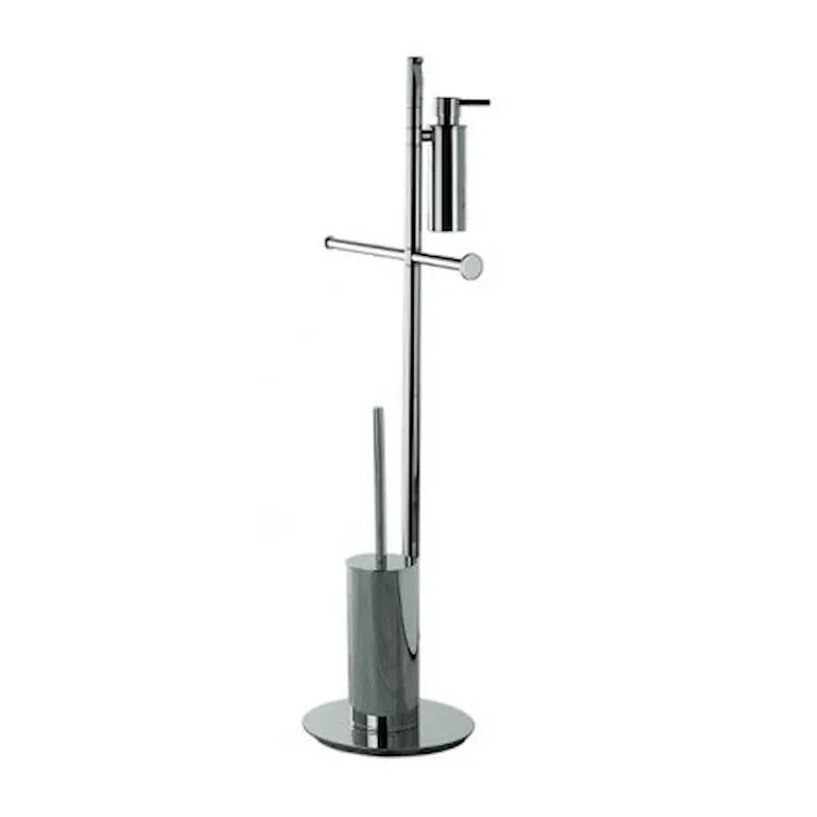 Planets piantana con dispenser sapone porta salviette 22 cm, rotolo e porta scopino cromata codice prod: B98190CR product photo