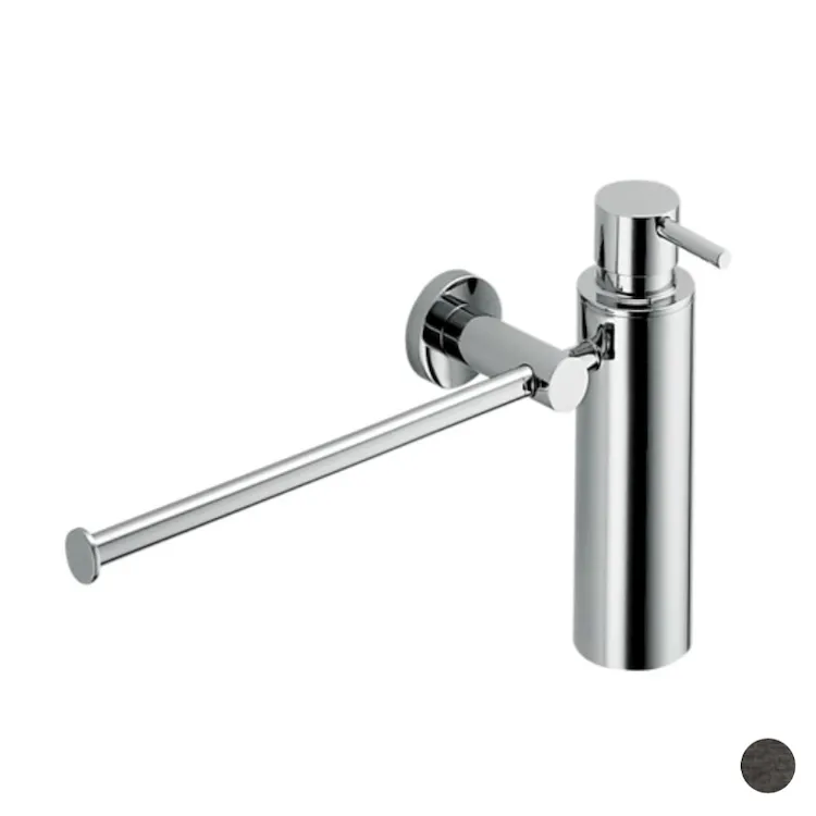 Plus porta salviette 34 cm con dispenser sapone grafite opaco codice prod: W49750GM product photo