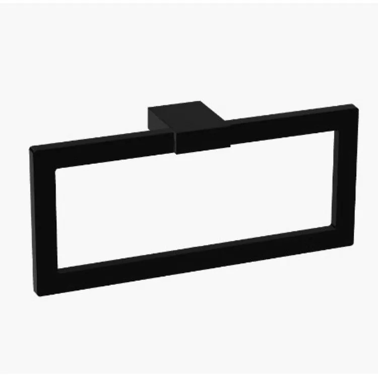 Porta salviette ad anello nero opaco serie Miniq codice prod: B50310NM product photo