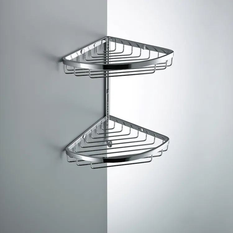 Ring griglia doppia porta oggetti doccia angolare cromata codice prod: B96040CR product photo